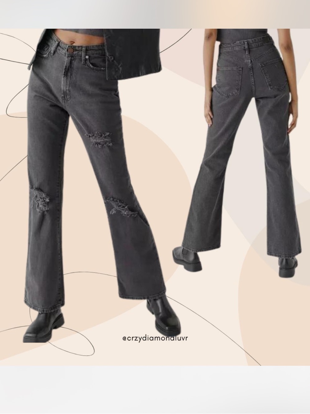 BDG Urban Outfitters Black Distressed Skinny Jeans 26